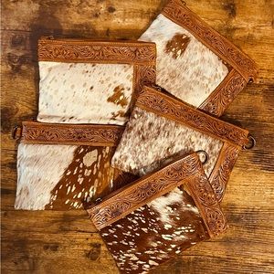 Sunflower Tooled Leather Cowhide Bags